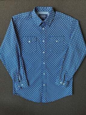 Men's Panhandle Long Sleeve Western Shirt with Pearl Snaps - XL